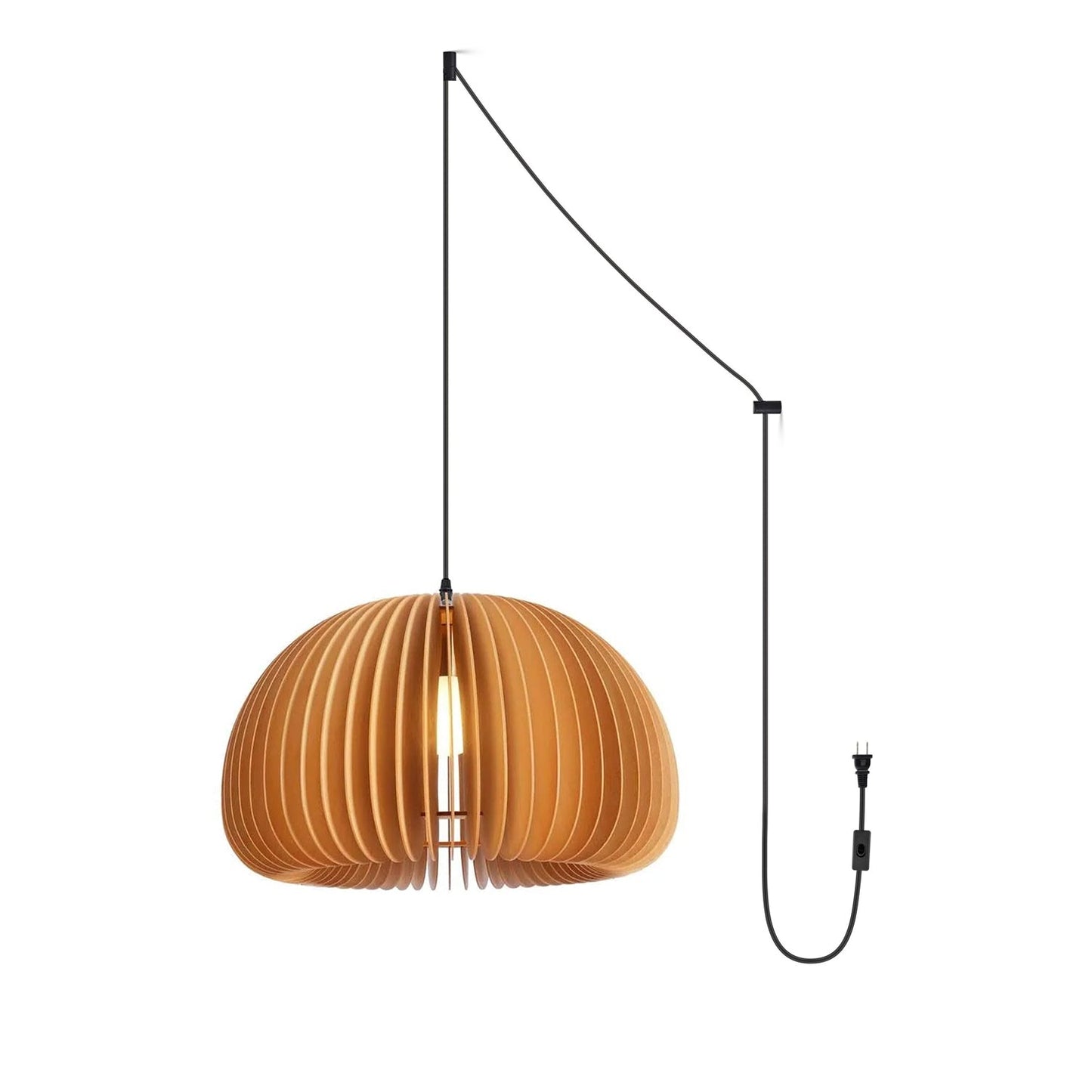 Wooden Pumpkin Swag Lights