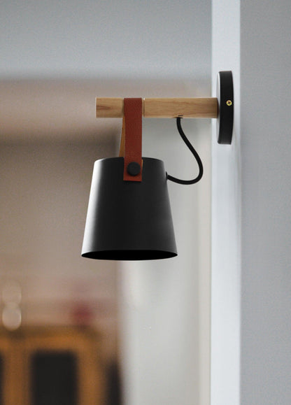 Wooden Conical Wall Light