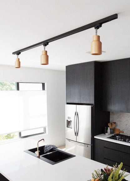Wood Track Ceiling Lamp