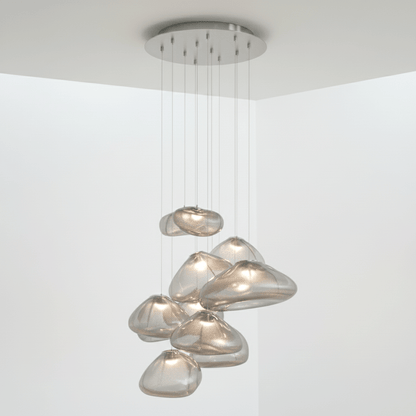 Blown Glass Mesh Pendant Light